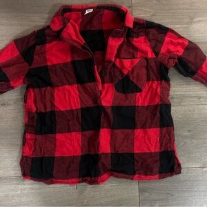 Red and Black Plaid Button-Up Shirt PJs